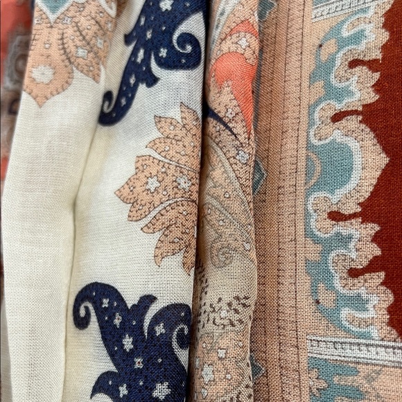 VTG Lancetti Paisley Print Scarf Multicolor Wool Shawl Head Wrap Size 66”x20” - Picture 7 of 11